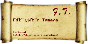 Fábján Tamara névjegykártya